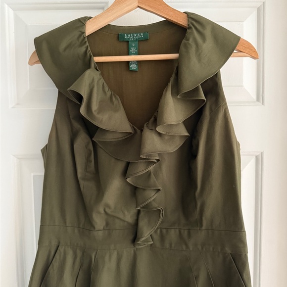 Ralph Lauren Olive Green Cocktail Dress - Picture 1 of 4